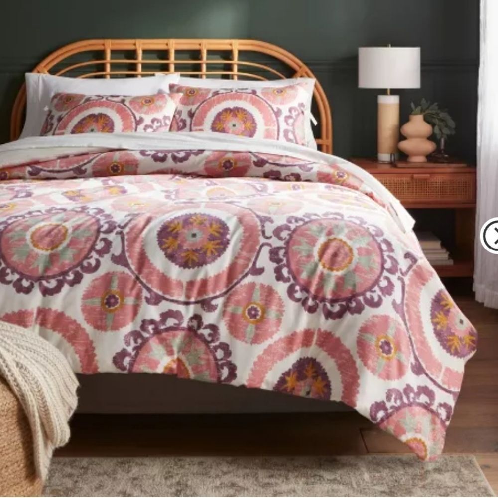Threshold Pink and Purple Medallion Duvet Cover Set